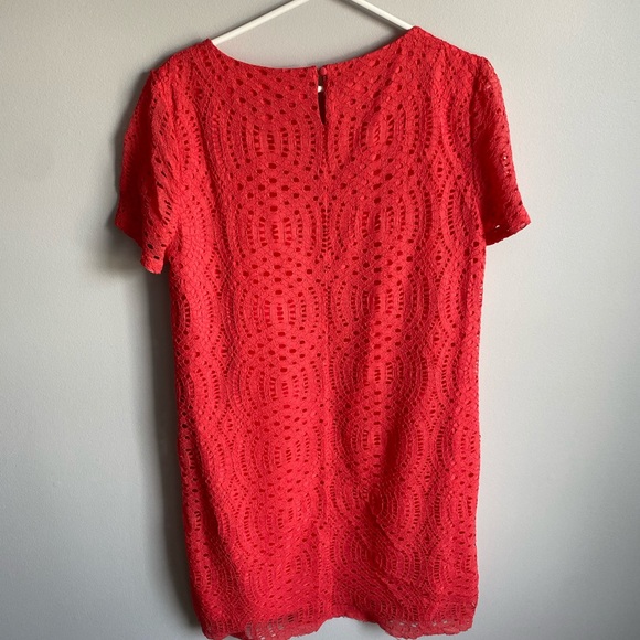 J.Crew Factory Coral Lace Dress size 12 - Picture 2 of 5